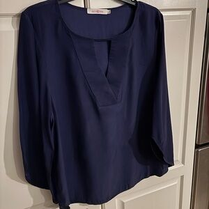 Alice & Trixie Silk Blue Tunic‎ Blouse Size M